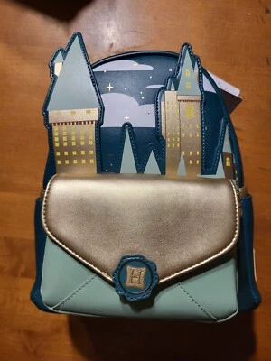 Loungefly Harry Potter Golden Hogwarts Castle Mini Backpack Bookbag - Image 1 of 4