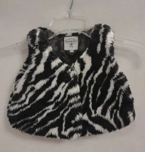 Mudpie Animal Print Fuzzy Vest Baby Girl Sweater Vest 2T/3T - Picture 1 of 2