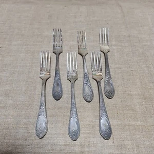 Vintage SILVER PLATED SET 6 table Forks Melchior cupronickel SOVIET. USSR - Picture 1 of 11