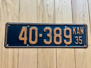 1935 Kansas License Plate - Picture 1 of 4