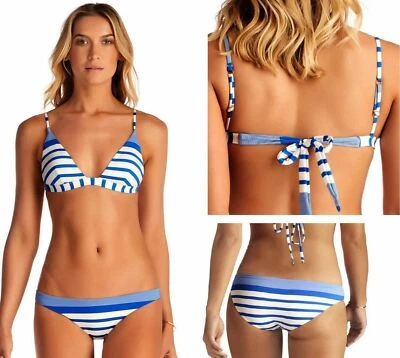 Vitamina A Zafiro Playa Rayas Bralette Top & Luciana Bottoms Bikini Set 6/S Foto 1 de 4