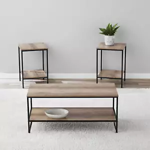 Mainstays Contemporary 3 Piece Rectangular Particle Board Coffee Table, Brown - Picture 1 of 9