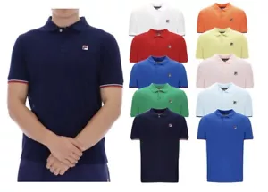 FILA Men's Polo Shirt Short Sleeve Summer Plain Tee Cotton Jersey Golf XS-4XL - Picture 1 of 67