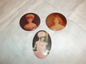 Three Pocket Mirrors w/ Images of Beautiful Victorian Era Women - Picture 1 of 7