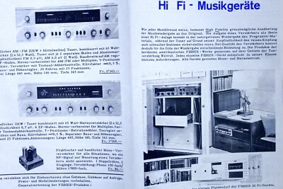 Programm von "THE FISHER" 1962 in der Schweiz. Röhrenverstärker / Rörenreceiver - Bild 1 von 4