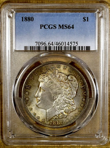 1880 PCGS MS64 Morgan Dollar - Beautifully Toned Cover