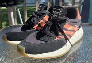 Adidas Women's Size 8.5 Iniki Runner BY9098 Shoes Black Orange Pink - Picture 1 of 12