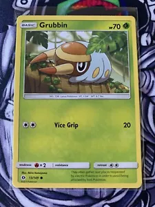 Grubbin 13/149 - Common Pokemon Card - Sun & Moon Base Set (2017) NM/M - Picture 1 of 1