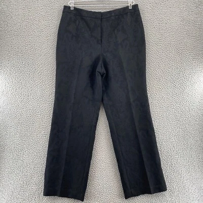 Pantalones Talbots Vintage Para Mujer 12 Pequeños Negros Mezcla Lana Rectos Florales Oficina Foto 1 de 4