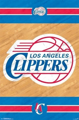 LOS ANGELES CLIPPERS ~ STRIPES LOGO 22x34 POSTER NBA Basketball NEW/ROLLED! Cover