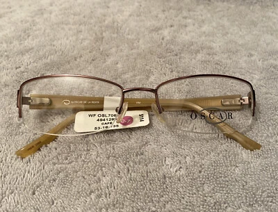 Monturas de media llanta Oscar De La Renta Café 53 18 135 - Nuevas con etiquetas - Ret $114 Foto 1 de 3