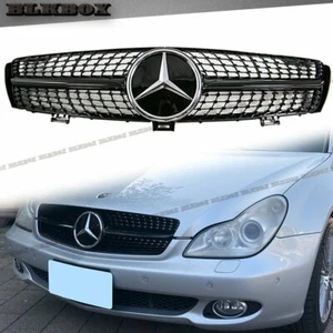 Fit BZ 05-08 W219 CLS-Sedan Front Bumper Grille- Gloss Black Diamond Type Look - Picture 1 of 3