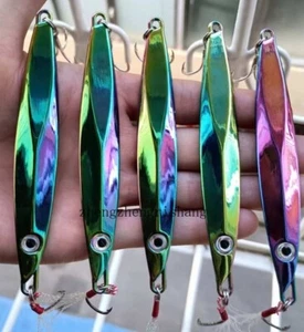 5Pcs Saltwater Slow Fall Fishing Lures Long Casting Sinking Metal Jigging Bait - Picture 1 of 15
