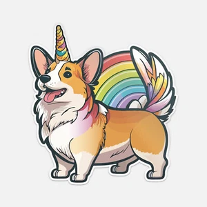 Unicorn Corgy Dog UniCorgi Sticker Vinyl Car Bumper Decal - Picture 1 of 4