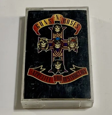 Guns N’ Roses Appetite For Destruction Black Cassette 1987 Geffen Records - Image 1 of 4