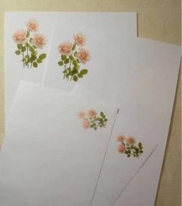 Three Summer Roses letter writing stationery set with matching envelopes 8+4 - Picture 1 of 1