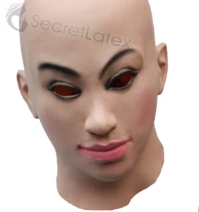 LATETEX WEIBLICHE MASKE KREUZKLEID TRANSGENDER GUMMIPUPPE VOLLKOPF FRAU DAMEN MASKE - Bild 1 von 9