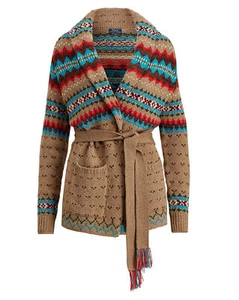 Polo Ralph Lauren Strickjacke Pullover Schal Fair Isle Nordic Strick Merino RAR M L - Bild 1 von 4