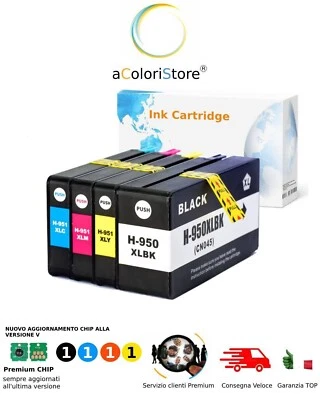 Cartucce per HP 950XL 951XL HP OfficeJet Pro 8100 8600 251dw 276dw CHIP V5 - Immagine 1 di 4
