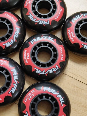 4 STÜCK RIVAL OUTDOOR HOCKEY STREETHOCKEY FREESTYLE ROLLEN 72 mm / 64 mm TOP!