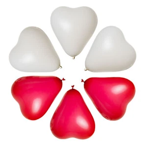 50 x HERZLUFTBALLONS UMFANG 65 CM ROT + WEISS LUFTBALLONS HERZFÖRMIG HOCHZEIT - Bild 1 von 4