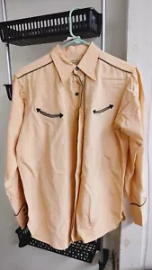 Rockabilly Vintage 40s 50s WESTERN WEAR Silky MILLER DENVER Shirt EMBROIDERED - Picture 1 of 4