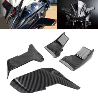 2pcs Front Winglets Aerodynamic Fixed Wing Fairing For KAWASAKI NINJA H2 R 15-23 Foto 1 de 4