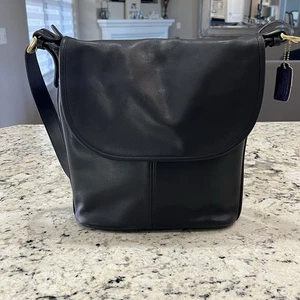 Vintage 1980’s COACH Black Classic Shoulder Bag - RARE Made In USA Whitney SoHo - Picture 1 of 20