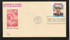 JOHN WAYNE STAGECOACH MOVIE FDC 1990 HOLLYWOOD, CA FAITH CACHET - Bild 1 von 1