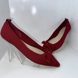 NEW Tahari Slip On Bow Detail Ballet Flat - Athens Maroon 10 Comfort - Picture 1 of 8