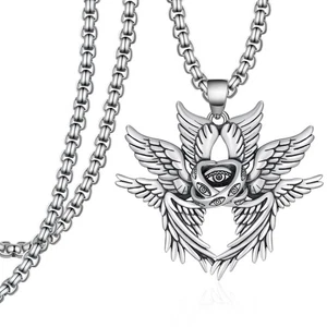 Collana Angelo Biblicamente Accurata Argento Sterling 925 Ali di Angelo Collana S... - Foto 1 di 6