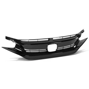 Fit 17-19 Honda Civic Hatchback Upper Front Bumper Grille w/Badge Slot OE Style - Picture 1 of 7