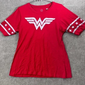 DC Comics Wonder Woman XL Grafik T-Shirt rot Sternenärmel Superheld Tee - Bild 1 von 6