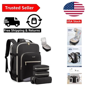 Eleganter schwarz-grauer Reiserucksack - 40L Fassungsvermögen mit mehreren Aufbewahrungsmöglichkeiten - Bild 1 von 10