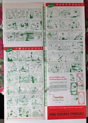 1961 Walt Disney’s Pinóquio Holiday Newspaper Fold-Out Mockup Kings Características - Imagem 1 de 4