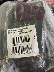 NEW LL Bean Merino Wool Katahdin Hiker Socks Maroon/gray Unisex M - Picture 1 of 2