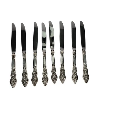 Juego de 8 cuchillos modernos Hallow plateados RENAISSANCE International Silver 1971 Foto 1 de 4