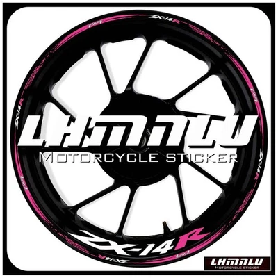 For Kawasaki ZX-14R 17 inch Waterproof Decal Wheel Reflective RIM Stickers #0708 Foto 1 de 4