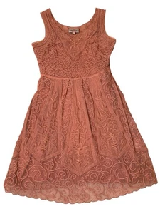 Anthropologie Yoana BARASCHI in der Abenddämmerung Rouge Rosa Spitze ärmelloses Kleid Gr. 4P $ 298 - Bild 1 von 13