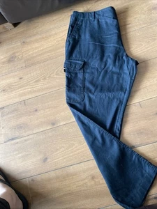 Men’s Next Linen Blend Cargo Pants 38 waist Leg 31 Inch New Without Tags Navy - Picture 1 of 3