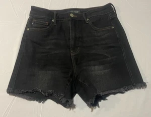Judy Blue Shorts M Black High Waist Tummy Control Denim Cut Off JB150236 - Picture 1 of 10