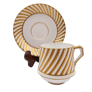 Antigua taza de té y platillo Edwin JD Bodley Demitasse de 1886 estilo imperio raro - Imagen 1 de 24