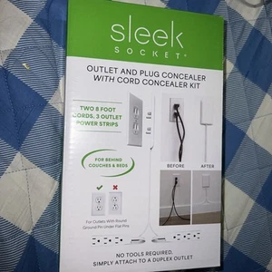 Sleek Socket DUAL Outlet And Plug Concealer With Cord HALF OFF retails $50! - Picture 1 of 3