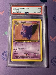 1999 Pokémon Fossil 20 Gengar 1st Edition PSA 5 - Picture 1 of 2