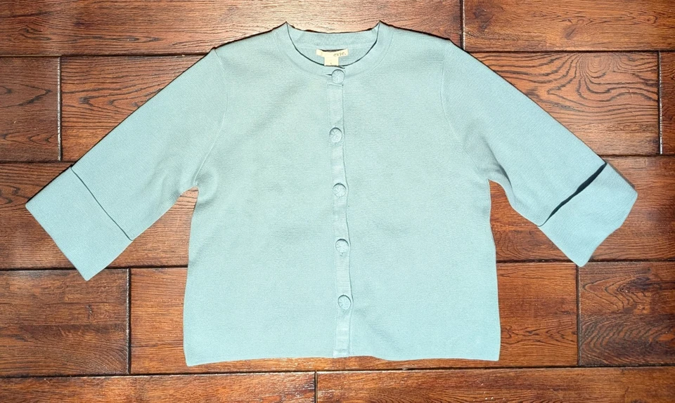 Suéter cárdigan de algodón azul nublado claro Evie para mujer talla - grande - nuevo con etiquetas Foto 1 de 4