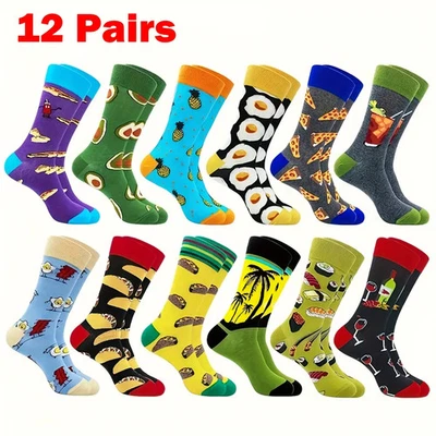 [Fun Cartoon Socks] Nujoyco 12 Pairs Fun and Colorful Cartoon Socks | Machine - Image 1 of 4