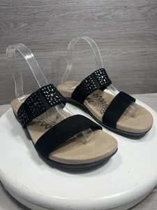 Aetrex Damen 7,5-8 Daisy Slide Sandalen Schuhe schwarz Nieten orthopädische Slipper - Bild 1 von 18