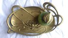 ANCIEN ENCRIER ART NOUVEAU " GESCHUTZ " Wilhelm Kralik Glass Jugendstil