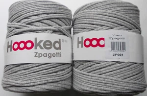0,08 Euro/m - 2 x Hoooked Zpagetti Textilgarn, hellgrau, 120m / Rolle - Bild 1 von 1