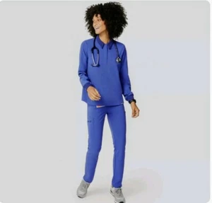 FIGS Scrubs LE women's Igava Long Sleeve Top/Bottom (Set) 2XL - Denim blue NWT - Picture 1 of 3